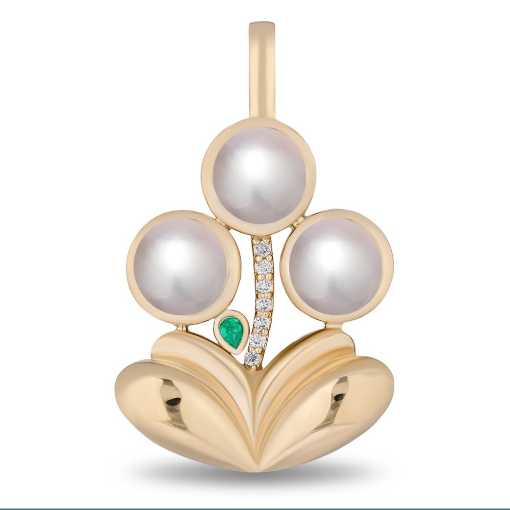 Mason Books Look-alike Large Bouquet Gold Plated Pendant